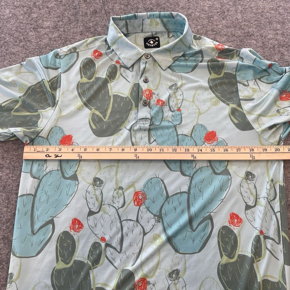 Raised by Coyotes Men’s Golf Polo Nopalitos Print Size M - Picture 3 of 7